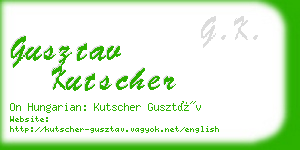 gusztav kutscher business card